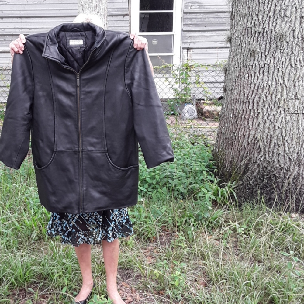 Womens Covington leather dress jacket